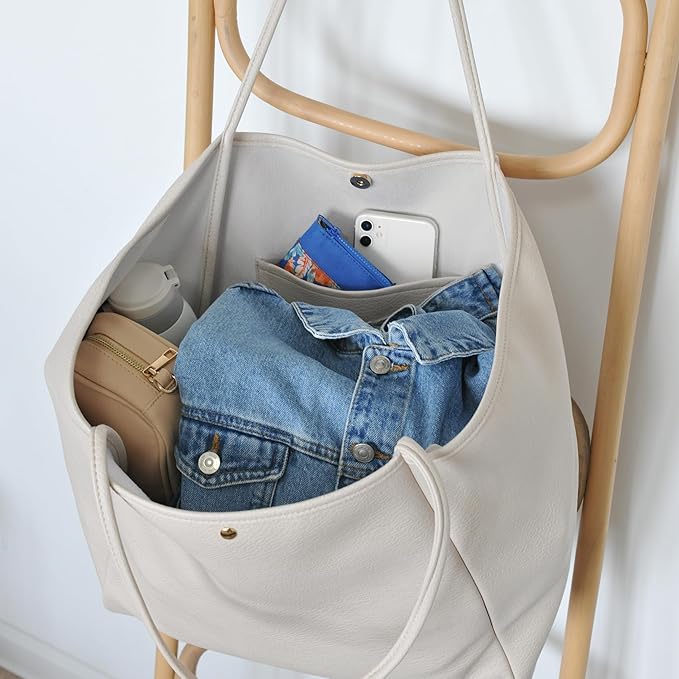 Oversize Pu Leather Tote Women Weekender Bag Shopper Handbag Travel Purse