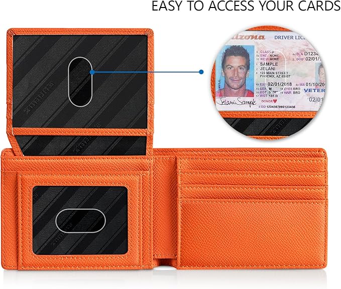 RUNBOX Wallet for Men Slim Rfid Leather 2 ID Window With Gift Box | Slim, Rfid, 2 ID Window, With Gift Box, Slim, Rfid