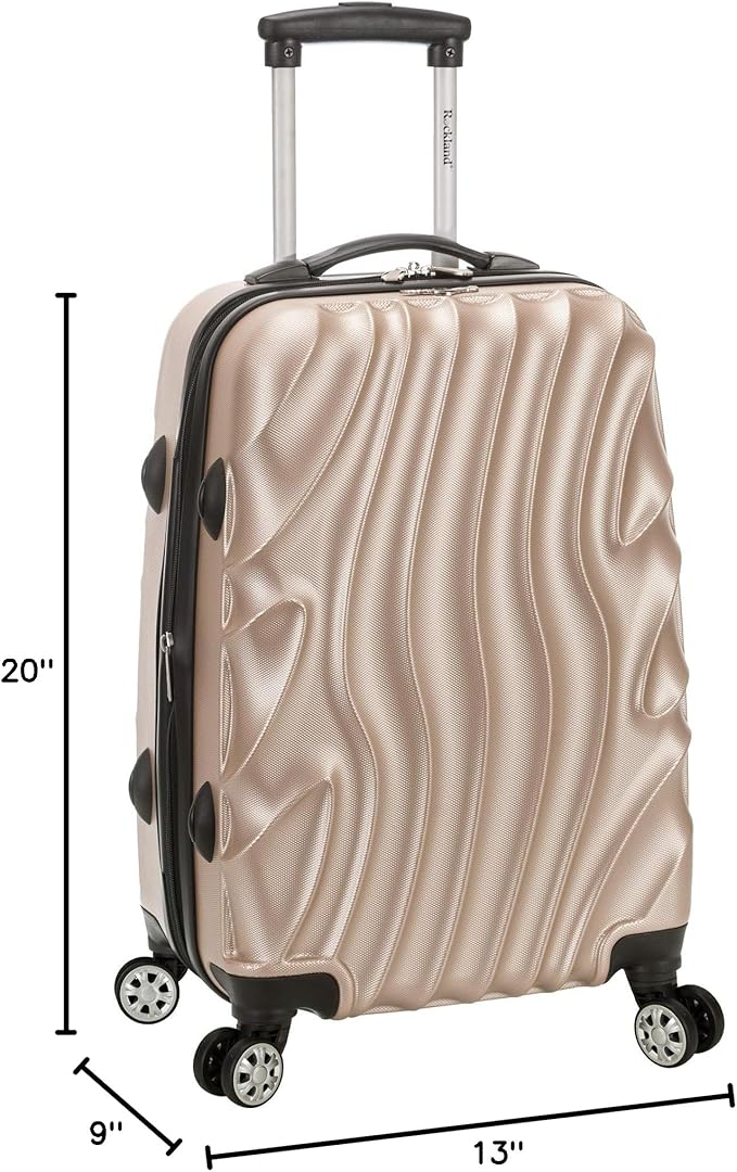 Rockland Melbourne Hardside Expandable Spinner Wheel Luggage, Gold Wave, Carry-On 20-Inch