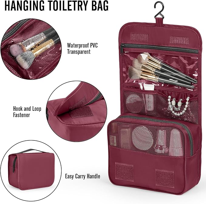 Veken 8 Set Packing Cubes for Travel Essentials, Gifts for women, Suitcase Organizer Bags in 4 Sizes, Carry-On Luggage Accessories with Large Laundry & Hanging Toiletry Bag, Must-Have for Airplane