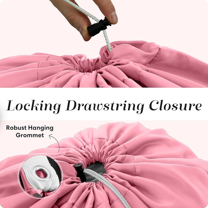 Handy Laundry Bag Shoulder Strap Extra Large - Drawstring Locking Closure, Durable Material, Heavy Duty Stitching, Hands Free Carrying - Perfect College Dorm (Pink, 30" x 40")