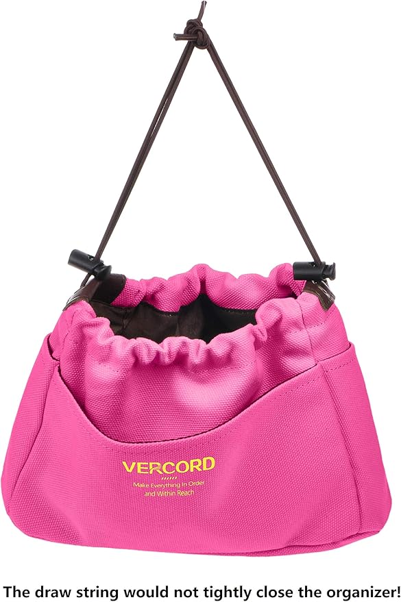 Vercord Canvas Handbag Organizers, Sturdy Purse Insert Organizer Bag in Bag, 10 Pockets Color Rose Small