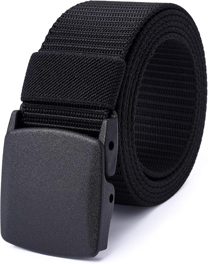 Mile High Life Nylon Web Belt Outdoor Military Belt With TSA Safe Plastic Buckle Belt