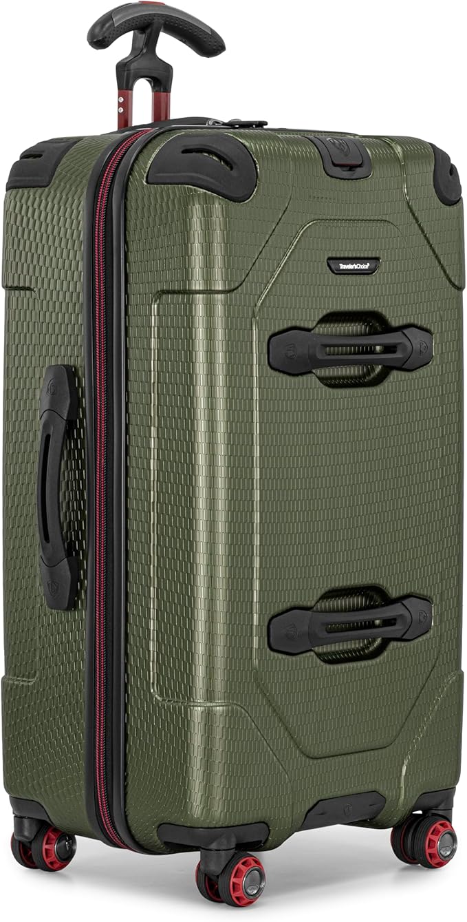Traveler's Choice Maxporter II Polycarbonate Hardside Trunk with Spinner Wheels, Green, 28-Inch Medium Trunk