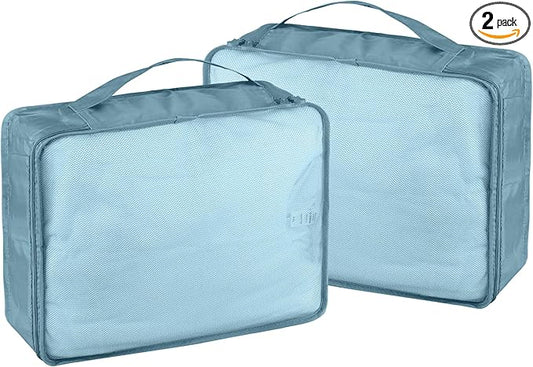 Packing Cubes Set, 2 Pcs Packing Organizers Set for Suitcases (Grey blue)