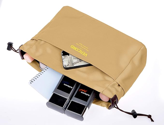 Vercord Canvas Handbag Organizers, Sturdy Purse Insert Organizer Bag in Bag, 10 Pockets Khaki Small