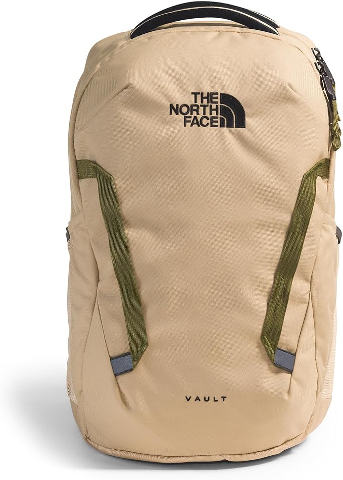 The North Face Vault Everyday Laptop Backpack - Commuter Travel Bag, Water-Repellent Finish, Spacious Compartment, Khaki Stone/TNF Black, One Size