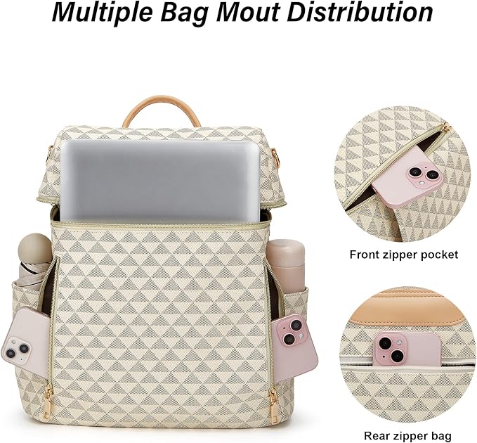 Makes Backpack Purse for Women PU Leather Travel Satchel Handbag Convertible Design Bag with Purse 2 Piece