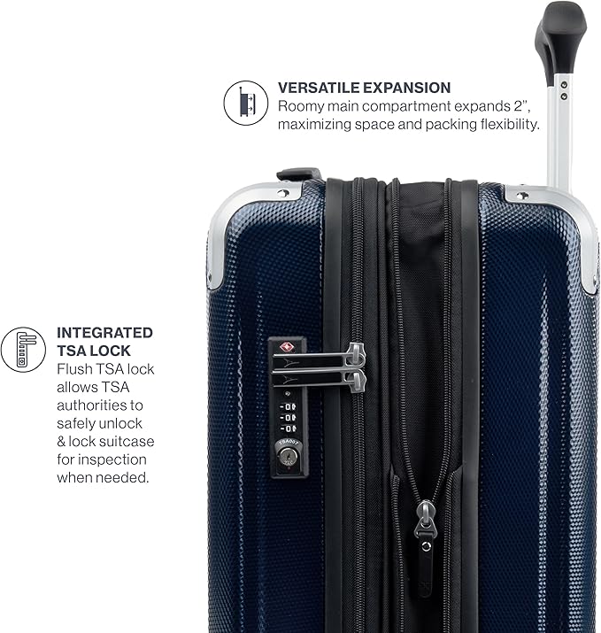 Travelpro Pathways 3 Hardside Expandable Luggage, 8 Spinner Wheels, Lightweight Hard Shell Suitcase, Checked Medium 25 Inch, Royal Blue