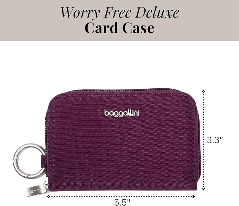 Baggallini Deluxe Card Case - Lightweight 5.5"x3.3" RFID Protected Womens Wallet Card Holder