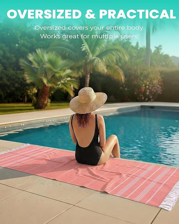 Antfuny 4 Packs Turkish Beach Towels Adult Pool Swim Bathroom Towel Oversized Sand Free Quick Dry Lightweight Extra Large Cloud Summer Vacation Essentials Clearance Must Haves Ship Cruise Accessories