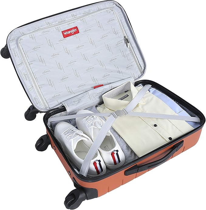 Wrangler Smart Spinner Hardside Luggage, 3 Piece Set, Burnt Orange