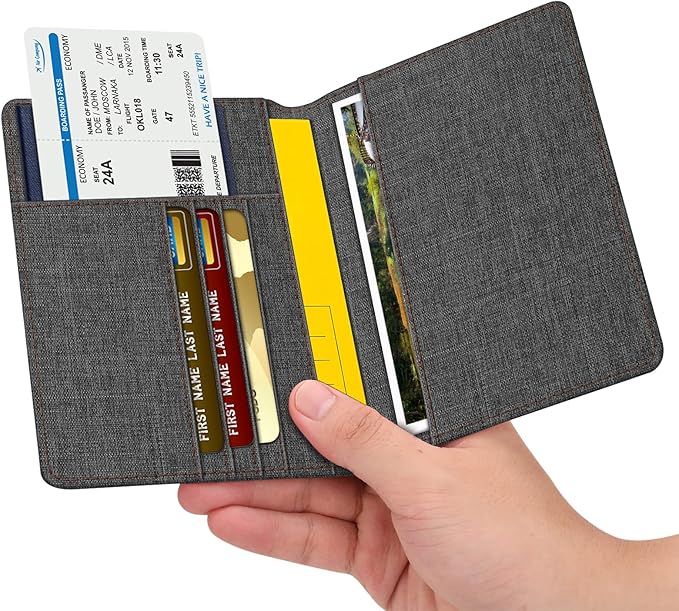 FINTIE Passport Holder, Slim Travel Wallet RFID Blocking Card Case Cover Passport Cover Protector Essentials with Credit Card Slots for Women/Men | Slim, RFID Blocking, Card Case Cover, Essentials, Credit Card Slots