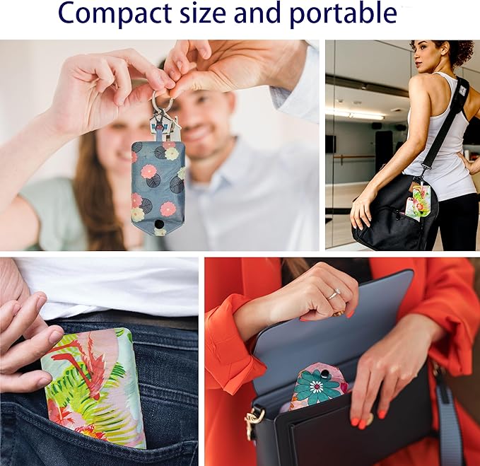 HIQU and HIST 6 Pcs Reusable Shopping Bags, Foldable Grocery Bags in Pocket, Eco-friendly Travel Recycle Shopping Bags,Waterproof and Machine Washable, for Daily Shopping Supplies load