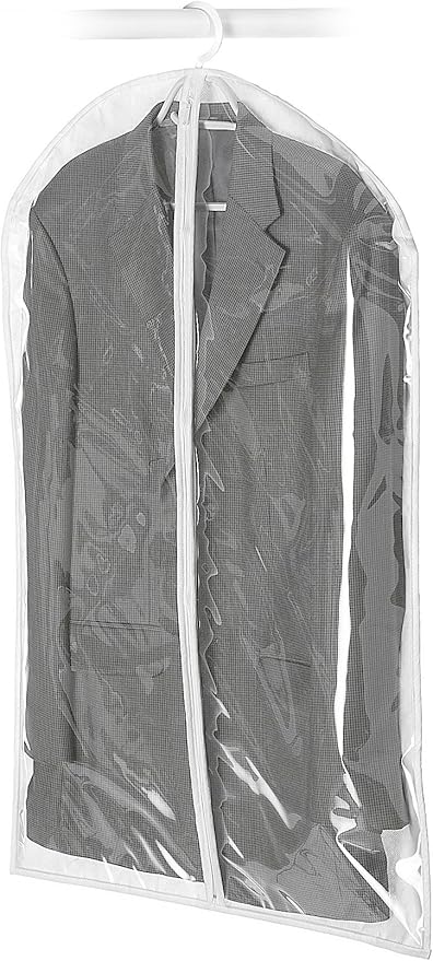 Whitmor Zippered Hanging Suit Bag - Clear,Gray
