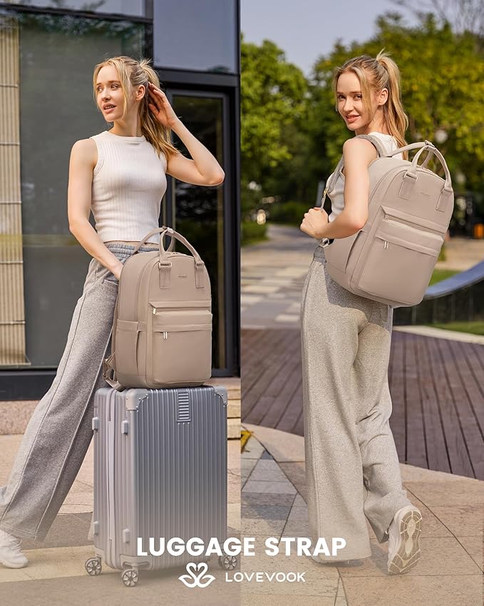 LOVEVOOK Laptop Backpack for Women 15.6 Inch Laptop Bag with USB Port, Fashion Waterproof Backpacks Teacher Nurse Stylish Travel Bags Vintage Daypacks for College Work