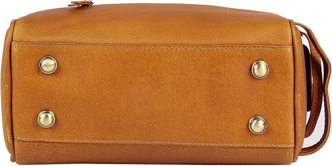 KomalC Travel Toiletry Bag – Premium Leather Dopp Kit for Men & Women with Water-Resistant Lining & Spacious Zippered Organizer