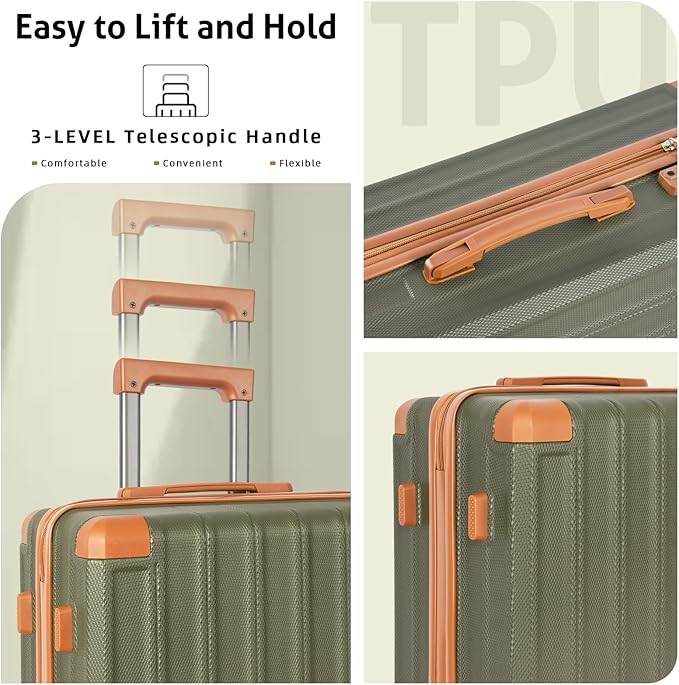 Luggage Sets 5 Piece，Suitcase with Spinner Wheels，ABS Hard Case Luggage，with TSA Lock Durable Travel Luggage，large capacity carry on luggage (20/24/28inch)