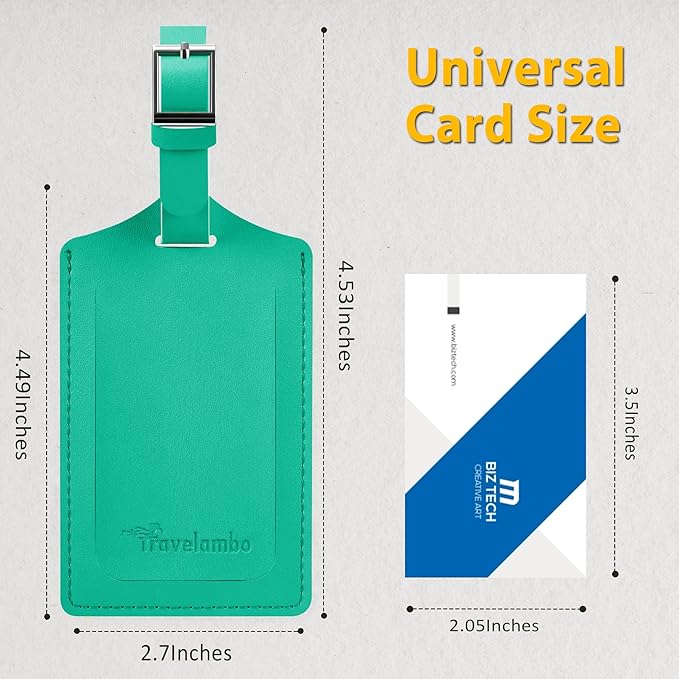 Travelambo Luggage Tags for Suitcases Faux Leather Privacy Protection 2 Pack Bag Tags Travel Accessories Essential, Blooming Green