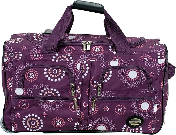 Rockland Rolling Duffel Bag, Black, 22"