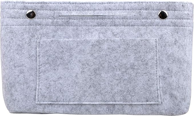 Vercord Felt Purse Tote Organizer Insert Divider Inside Handbag for Women Medium Light Grey