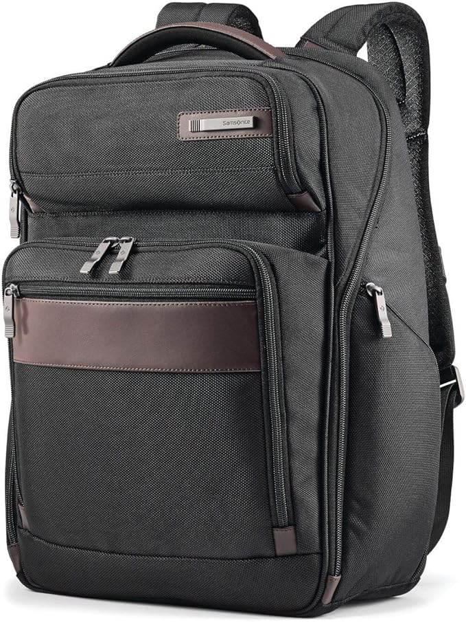 Samsonite Kombi Business Backpack – Ballistic Nylon, 15.6” Laptop Compartment, Tablet Pocket, SmartSleeve™, Multi-Pocket Organizer, Padded Straps & Back, Top Handle, Fleece-Lined Accessory Pocket