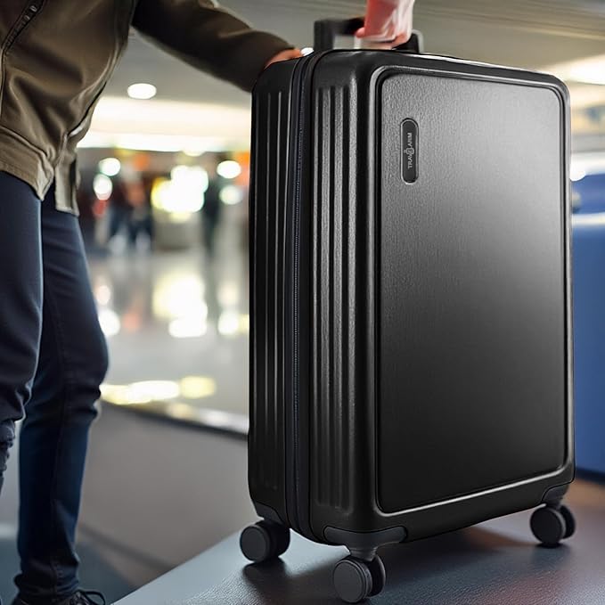 Luggage Sets 2 Piece, 24 Inch Suitcase and 28 Inch Luggage with Spinner Wheels, Durable Hard Shell Suitcase Set, Expandable Travel Suitcases with Wheels, Jet Black