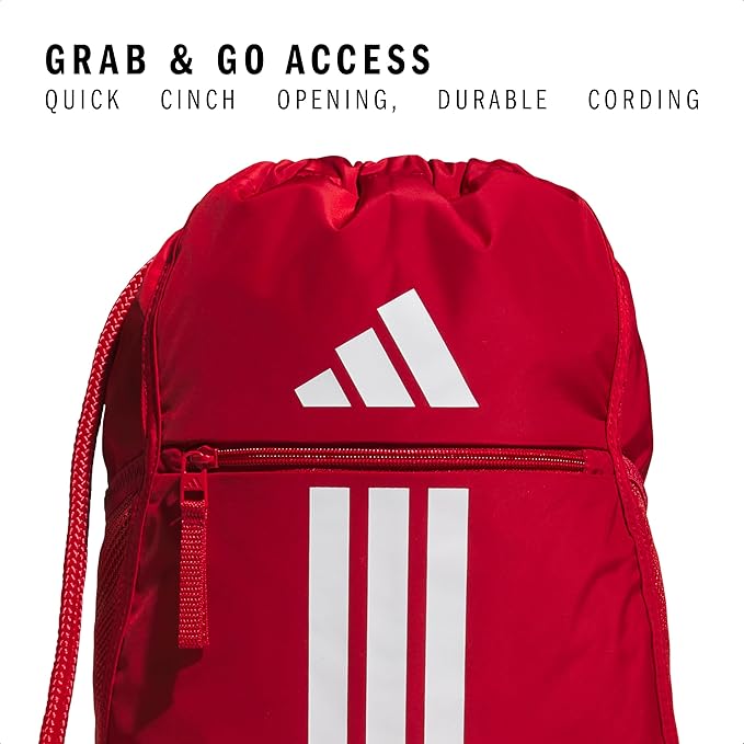 adidas Alliance Sackpack – Drawstring Backpack for Sports, Small Gym Bag