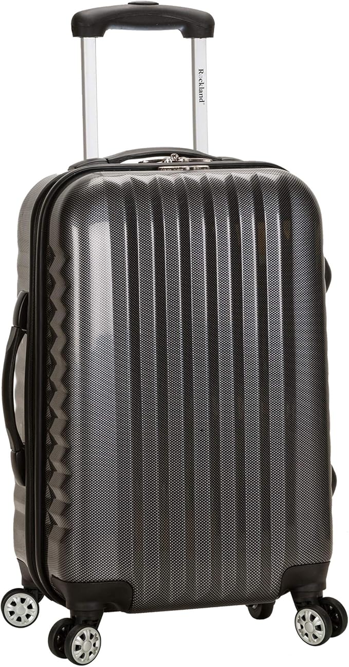 Rockland Melbourne Hardside Expandable Spinner Wheel Luggage, Carbon, Carry-On 20-Inch