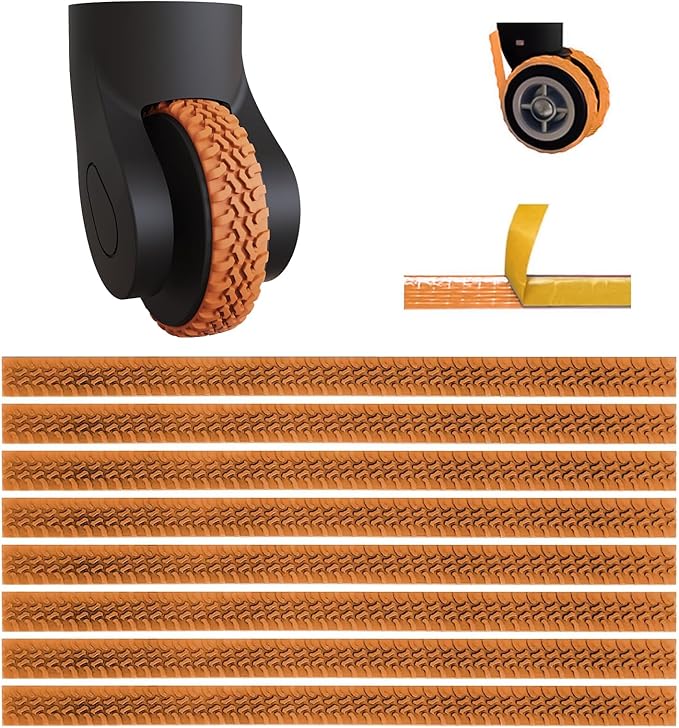 8Pcs Silicone Luggage Cover Protector, Suitcase Wheel Covers, Silent Protection Suitcase Wheel Protection Covers,Essential Travel Accessories(Orange,Y)