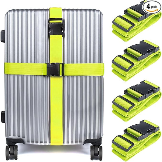 Luggage Straps for Suitcases TSA Approved, Travel Belt Suitcase Belt, Suitcase Straps TSA Approved, Luggage Belt Strap TSA Approved, Travel Straps for Luggage, Luggage Band Bag Straps, Green