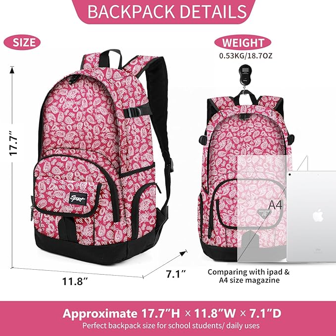 rickyh style School Backpack Travel Bag for Men & Women Lightweight College Back Pack with Laptop Compartmen