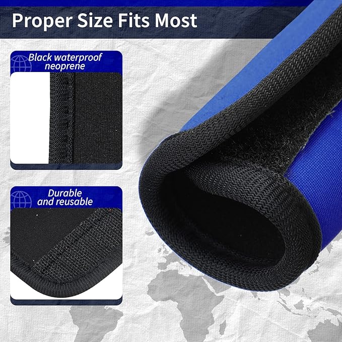 Sanwuta 8 Pcs Luggage Handle Wrap Tags Neoprene Suitcases Handle Wraps Silicone Luggage Identifiers Travel(Blue)