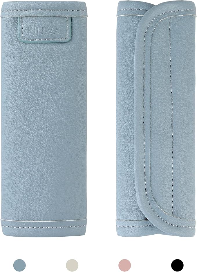 KINIVA Leather Luggage Handle Wrap 2 Pack Set,Luggage Identifiers Tags Markers for Luggage Suitcase,Travel Accessories