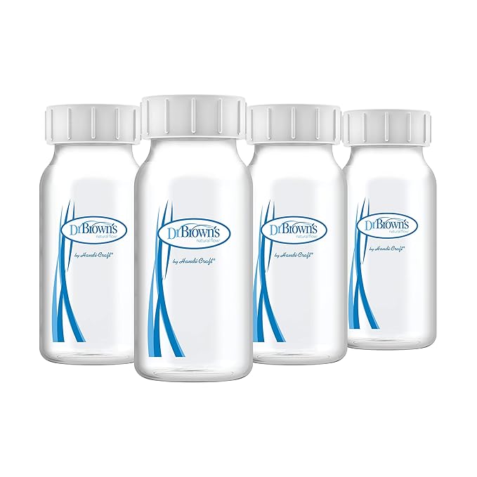Dr. Brown's Breast Milk Collection Bottles with Storage Caps, Breast Pumps Compatible, Collect, Store, and Keep Milk Fresh, BPA Free – (Pack of 24)