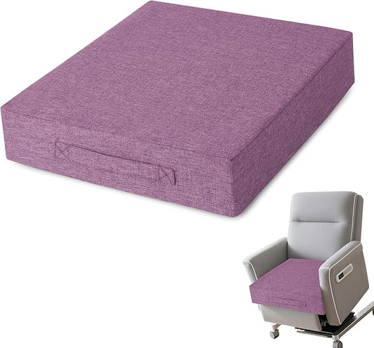 AddGrace Recliner Cushions for Elderly Thick Seat Cushion 20"x20"x4" Chair Pads with Non Slip Backing and Washable Cover for Couch Armchair Chairs Purple
