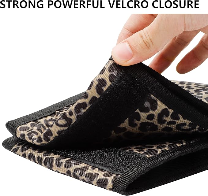 riemot Luggage Travel Cup Holder Free Hand Drink Carrier - Hold Two Coffee Mugs - Fits Roll on Suitcase Handles - Gifts for Flight Attendants Travelers Accessories Leopard