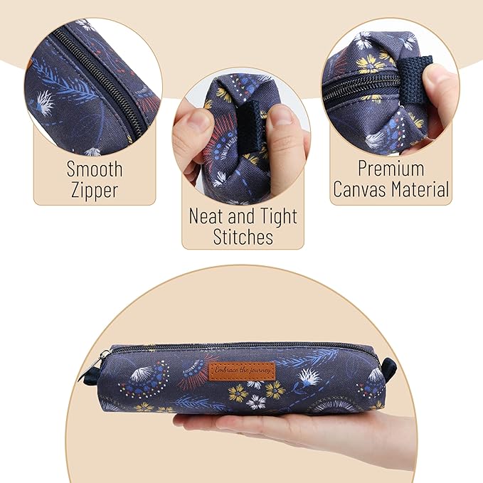 Mr. Pen- Cute Pencil Case Pouch, Navy Blue Color, Multipurpose Canvas Bible Pencil Pouch