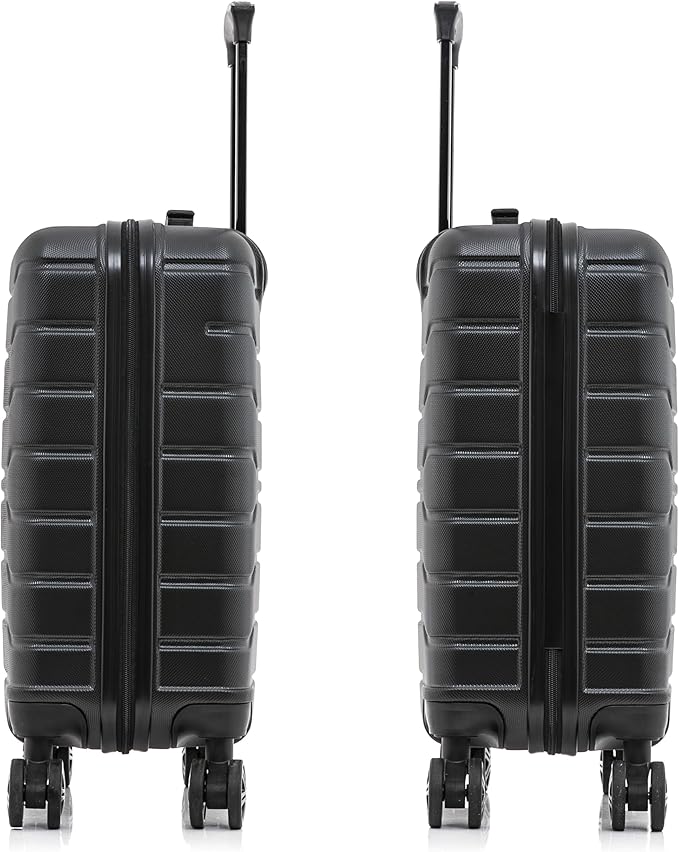InUSA TREND Luggage with Spinner Wheels | Durable Lightweight Hardshell Suitcase, Travel bag with Handle and Trolley, 20-Inch Carry On Small Luggage | Black