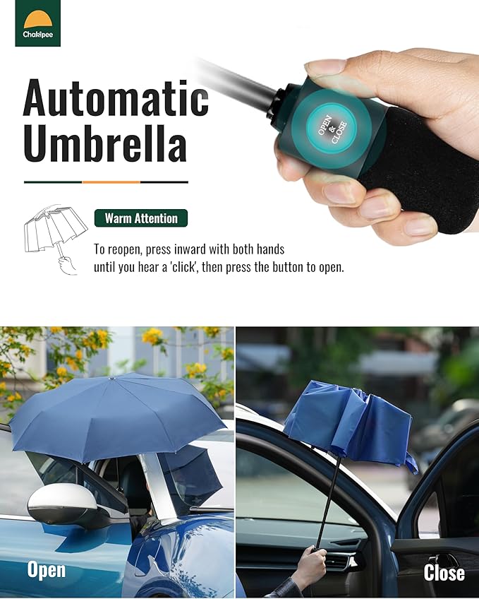 Travel Compact Umbrella Windproof - Portable Automatic for Rain, Folding Umbrella for Men and Women, Portable 210T Fabric