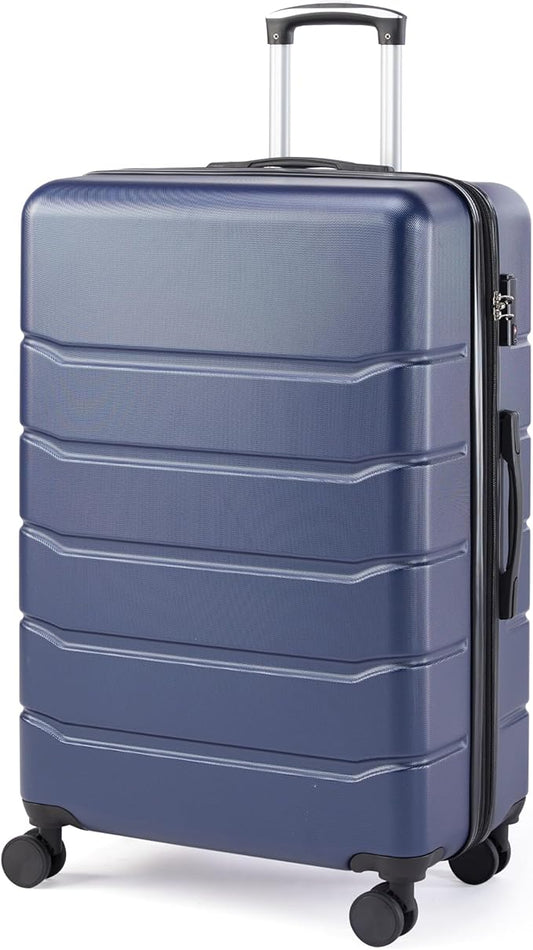 Simple Deluxe 24 Inch Hardside Carry On Luggage, Suitcase with Double Spinner Wheels & TSA Lock, Hard Shell Suitcase, Expandable Rolling Lightweight Luggage, Blue