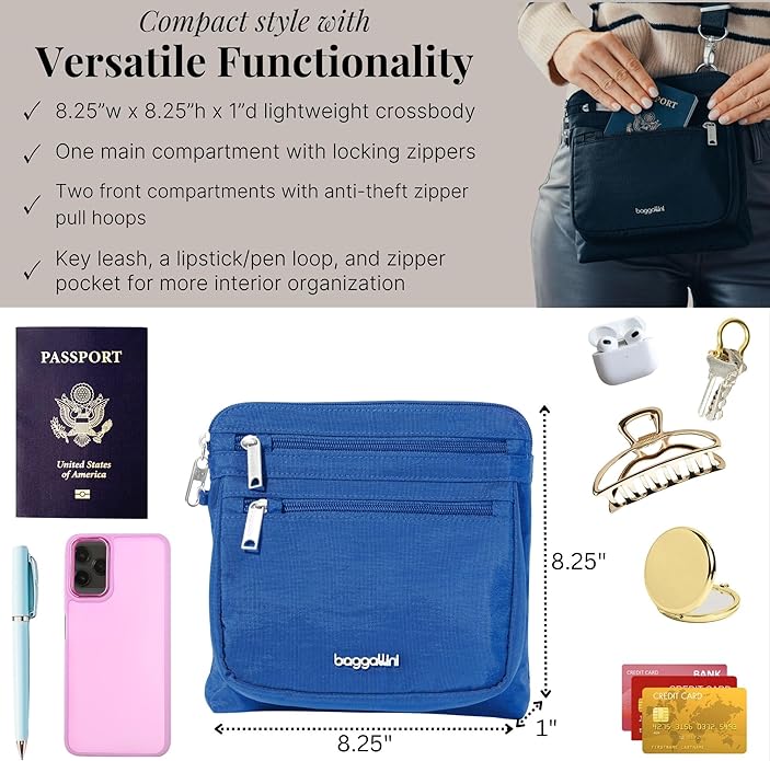 Baggallini womens Securtex Anti-theft Crossbody