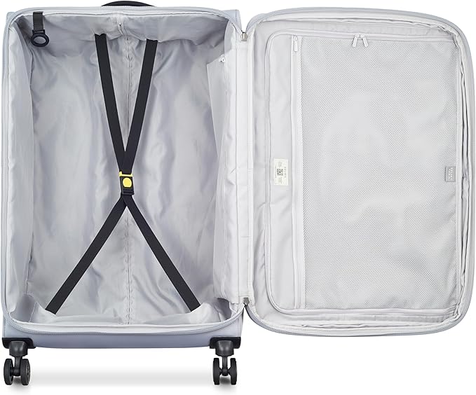 DELSEY PARIS Cruise 3.0 Softside Expandable Luggage with Spinner Wheels, Platinum, Checked-Large 28 Inch