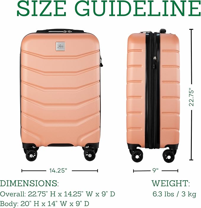Skyway Luggage Silverton Hardside Collection – Lightweight Durable Suitcases with Wheels, Expandable Luggage for Travel Essentials with TSA Lock, 20-inch Carry-On, 22x14x9, Papaya Punch