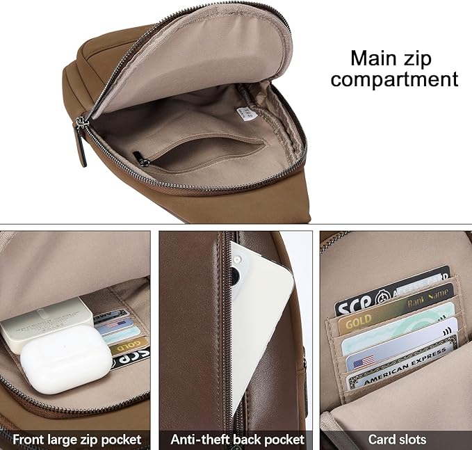 CLUCI Crossbody Bags for Women Men,Leather Sling Bag Cross Body Backpack for Woman Gifts for Women Birthday Unique