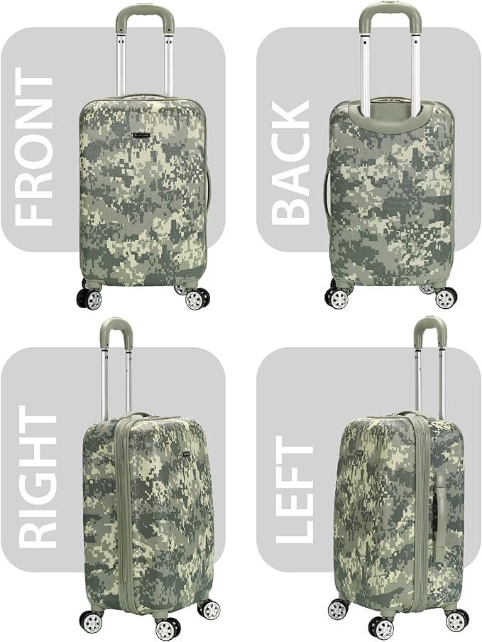 Rockland Safari Hardside Spinner Wheel Luggage, ACU CAMO, Carry-On 20"