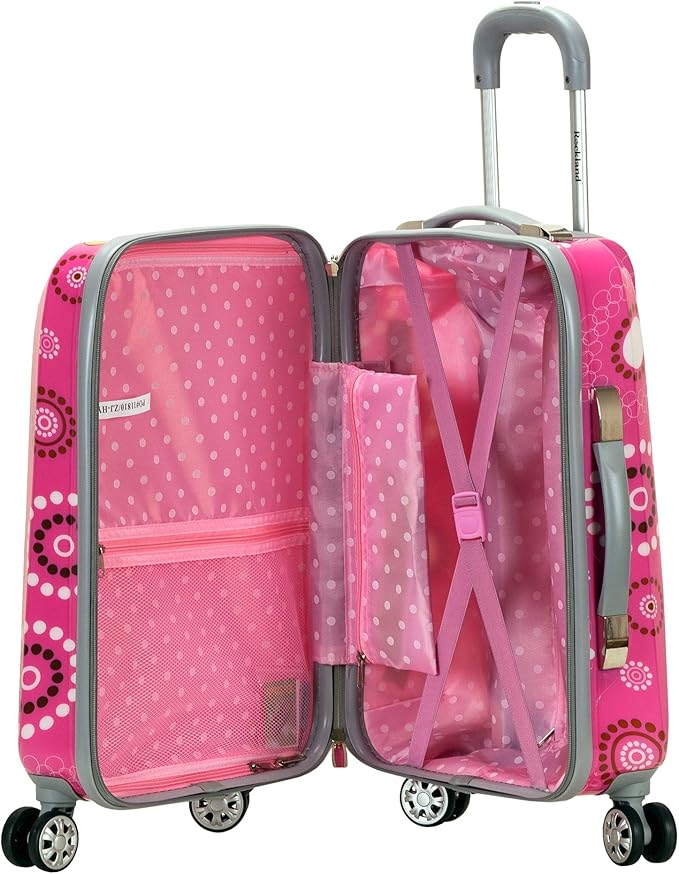 Rockland Vision Hardside Spinner Wheel Luggage, Pink pearl, Carry-On 20-Inch