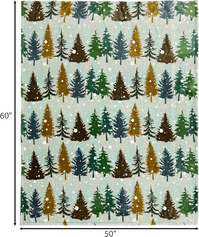 Carstens, Inc. Travel Blanket, Premium Compact 2-in-1 Airplane Blanket/Pillow, Snowflake Forest