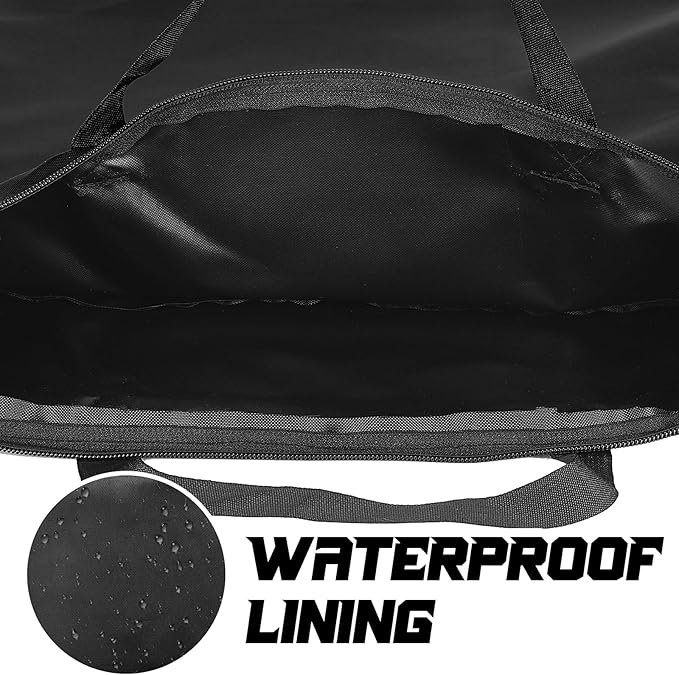Kingdder 2 Pcs Large Travel Laundry Bag for Dirty Clothes with Handle 18" x 23" Heavy Duty Waterproof Wet Dry Bags for Swimsuit with 2 Zippered Pockets Washable for Sports Gym Dorm(Black)