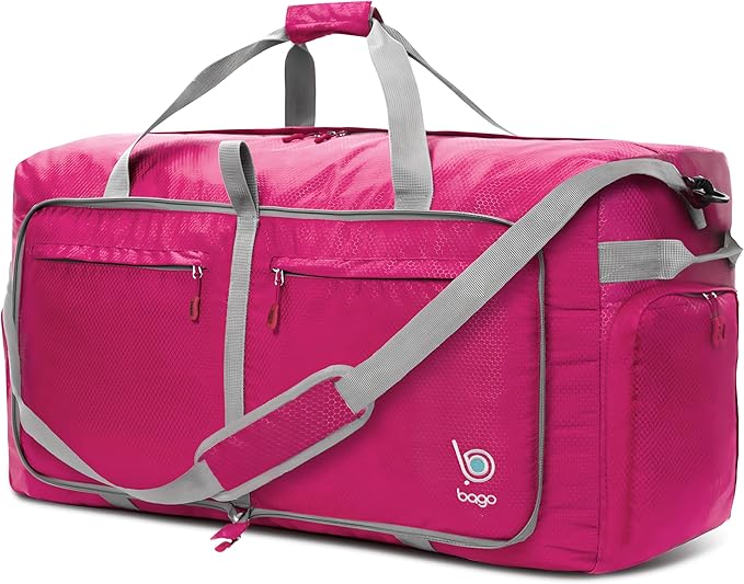 Bago Extra Large Duffle Bag for Travel Women & Men. Durable, Lightweight, Foldable Travel Duffel Bags For Traveling Women. 120L Duffle Bags Use As a Weekender Bag with Shoe Compartment, Checked Duffel